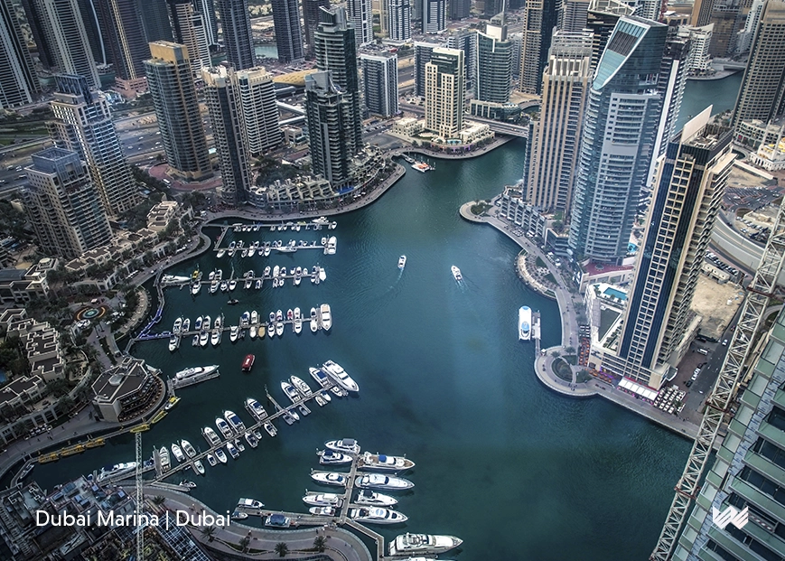 Image of Dubai Marina from above
