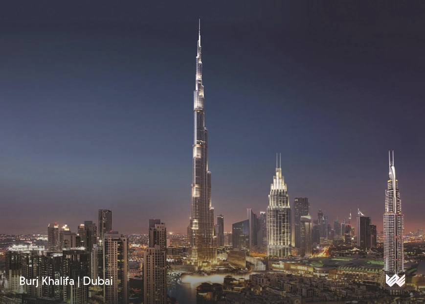 Burj Khalifa Dubai a large skyscraper