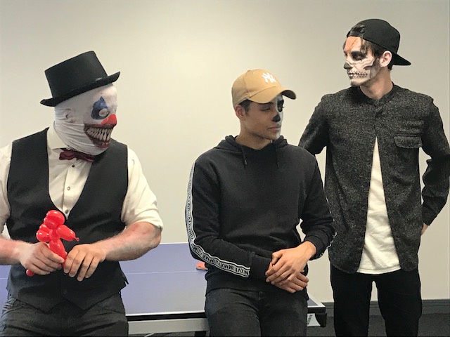 Staff dressed up in halloween costume