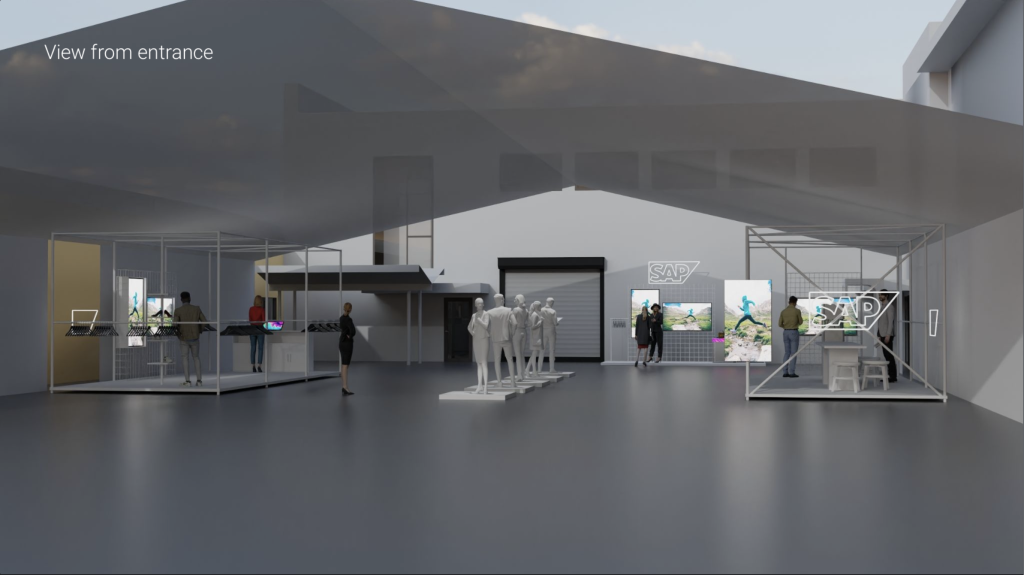 AI generated image of a 'view from entrance'