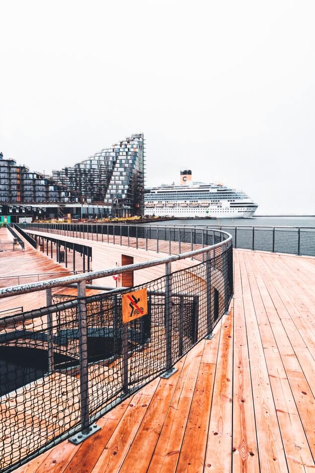 A walkway at a port